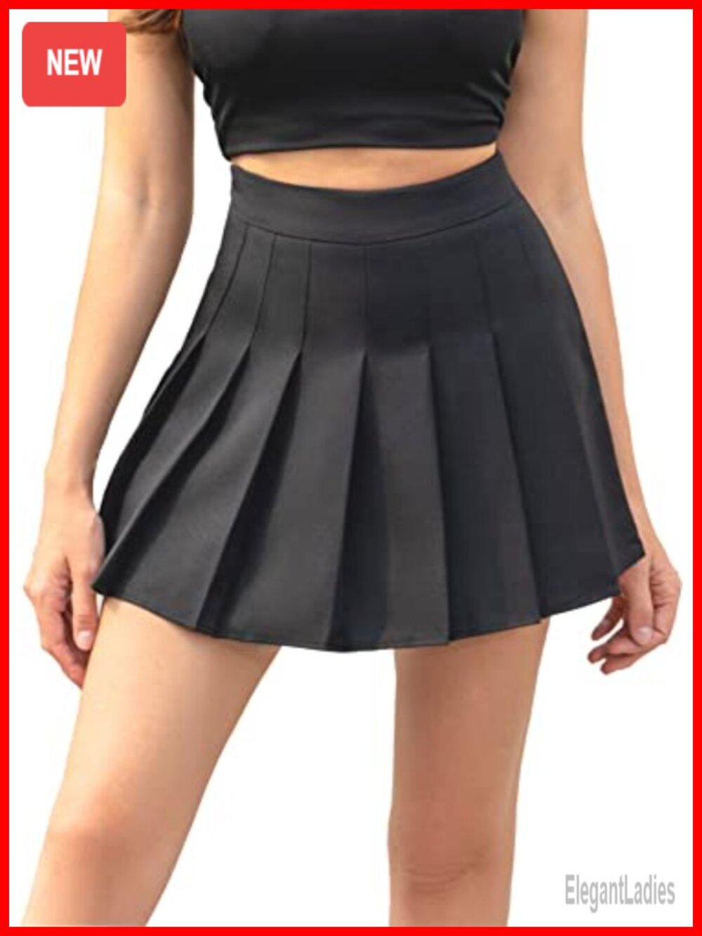 Women's High Waist Pleated Skater Tennis Skirt with Inner Shorts